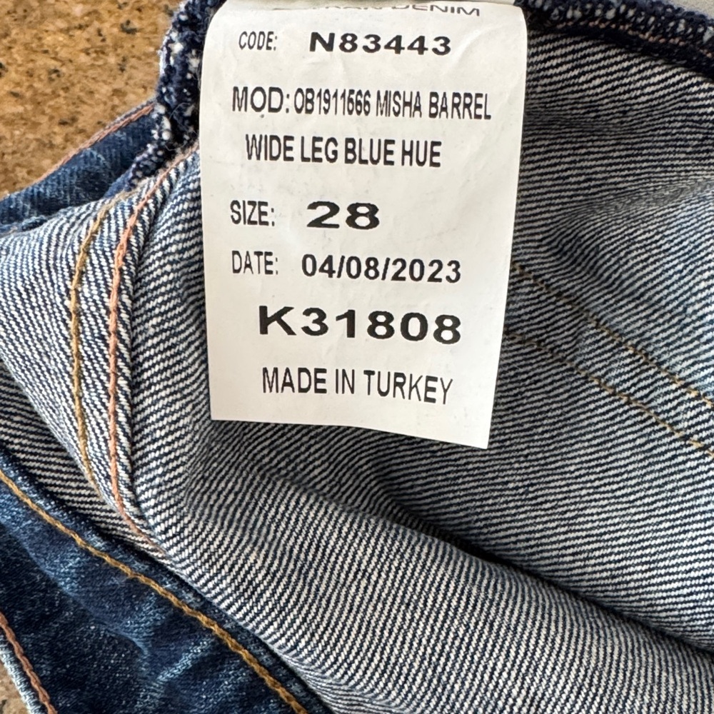 Free People - We The Free Dark Blue Wide-leg Denim NWOT - Picture 10 of 11